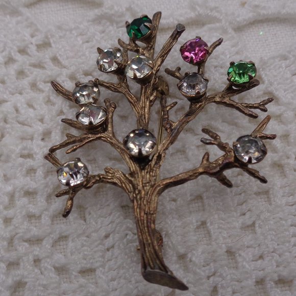 Vintage Tree of Life Sterling Silver Brooch - Picture 1 of 4